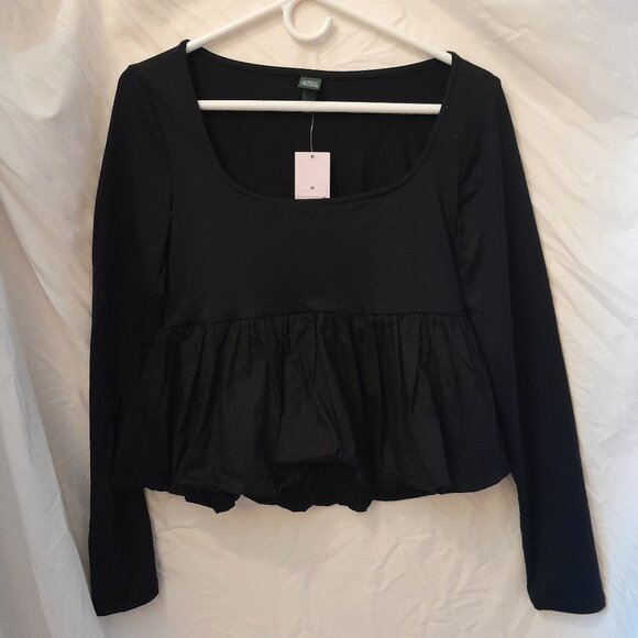 wild fable Tops - New with Tags Black Wild Fable Long Sleeve Square Neck Bubble Top